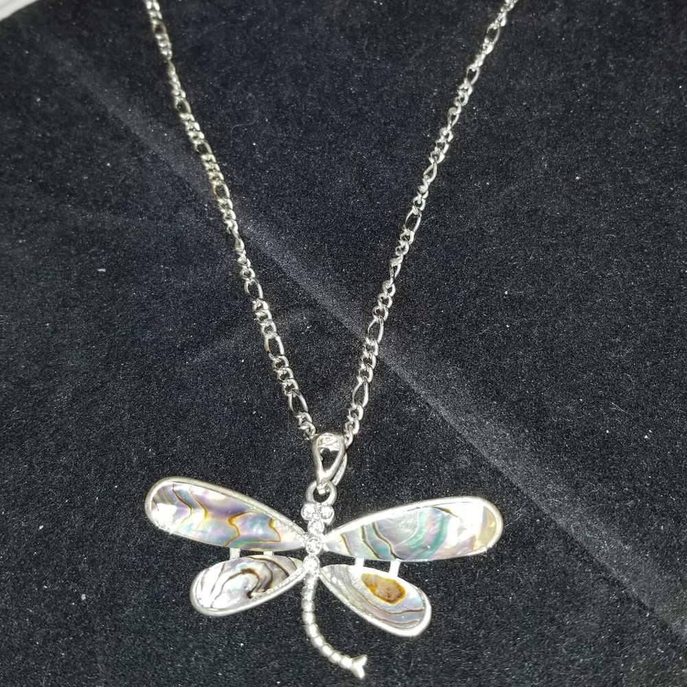 Abalone Firefly Pendant Necklace